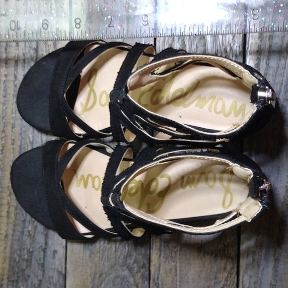 Sam Edelman Danica Kalisa Black Wedge Gladiator Sandals Size 13m Youth EUC - Picture 3 of 9